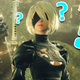 2B stares in the distance in Nier: Automata, the community for which is tearing itself apart over a secret door.
